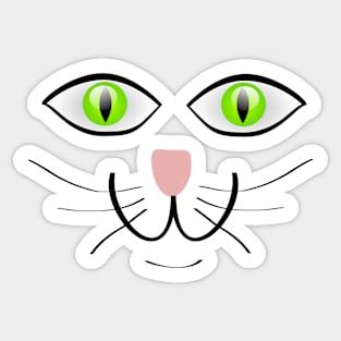 Green Eyed Cat Face, Gifts cat Lovers Sticker